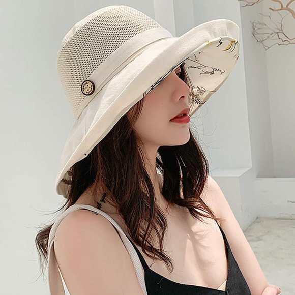 Women's Summer Hat with Sun Protection, Packable and Adjustable Wide Brim Floppy - Picture 4 of 5